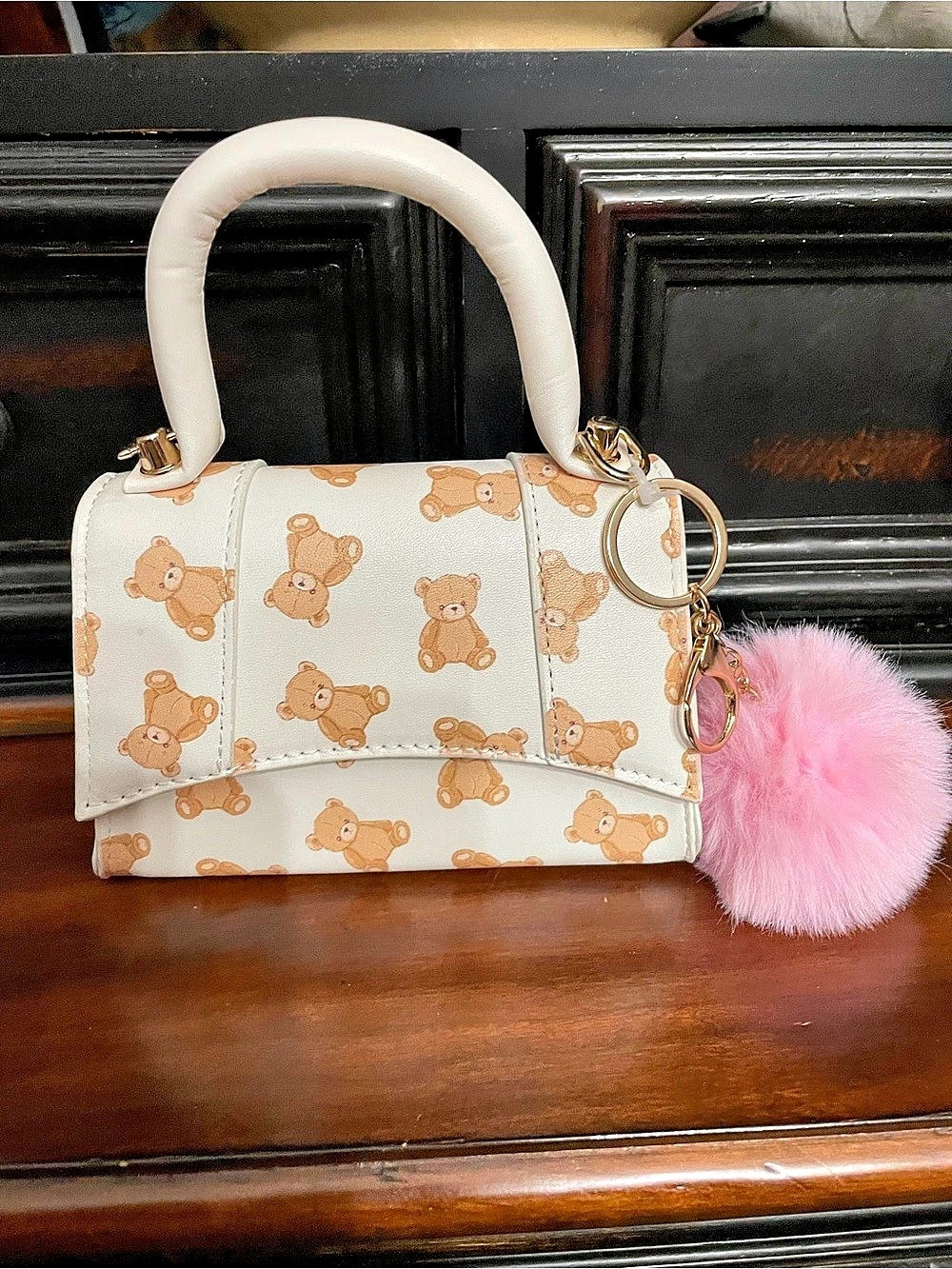 Teddy Bear Print Mini Bag 7x4